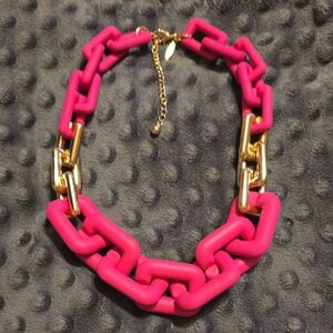 Natasha Couture Vibrant Pink and Gold Necklace
